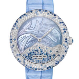Patek Philippe Calatrava Automatic Mother of Pearl and Blue Sapphire White Gold Ladies Watch 4899/901G-001 4899