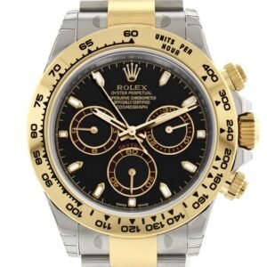 Rolex Cosmograph Daytona Black Dial Gold and Steel Men's Watch 116503