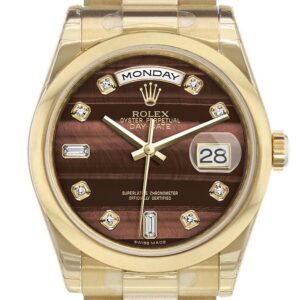 Rolex Day-Date 36 Bulls eye Diamonds Dial President Yellow Gold Watch 118208