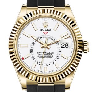 ROLEX Sky-Dweller 42 White Dial 18K Yellow Gold Men's Watch 326238