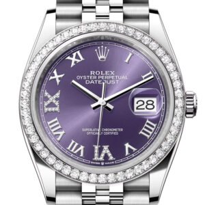 Rolex Datejust 36 Aubergine Diamond Dial Diamond Bezel Jubilee Watch 126284RBR 126284RBR-0013
