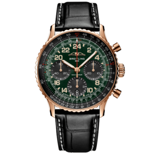 Navitimer B12 Cosmonaute 41mm 18ct Red Gold Green Dial Watch