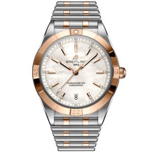 Chronomat 36mm Two-Tone White Mother of Pearl Diamond Dial Watch