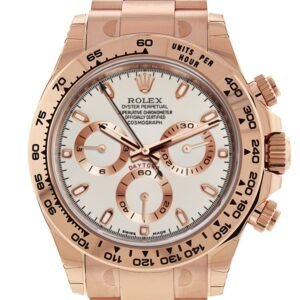 Rolex Cosmograph Daytona Ivory Dial 18K Everose Gold Rolex Oyster Automatic Men's Watch 116505
