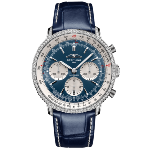 Navitimer Chronograph 41mm Blue Dial Diamond Bezel Watch