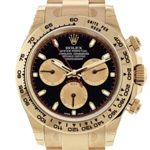 Rolex Cosmograph Daytona Black and Champagne Dial Men's 18kt Yellow Gold Oyster Watch 116508