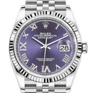 Rolex Datejust 36 Purple Roman VI and IX 24 Diamonds Dial Automatic Jubilee Watch 126234