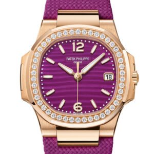 Patek Philippe Nautilus Diamonds Purple Dial Rose Gold Ladies Watch 7010R-013