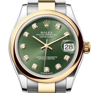 Rolex Datejust 31 Olive Green Diamond Dial Yellow Gold Steel Ladies Watch 278243 278243-0029