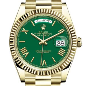 Rolex Day-Date 40 Green Roman Dial 18K Yellow Gold President Men's Watch 228238