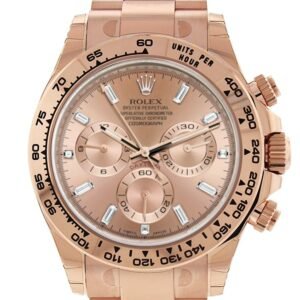 Rolex Cosmograph Daytona Pink Diamond Dial 18K Everose Gold Rolex Oyster Automatic Men's Watch 116505