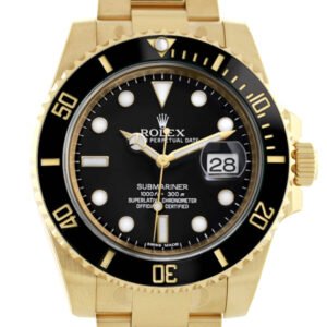 ROLEX Submariner Date 40 Black Dial 18k Yellow Gold Men's Watch 116618LN 116618