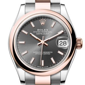 Rolex Datejust 31 Slate Dial Rose Gold Steel Ladies Watch 278241 278241-0017