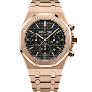 Replica AP Royal Oak Rose Gold/Black Chronograph