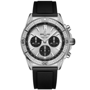 Chronomat B01 42mm Silver/Black Dial Diamond Set Watch