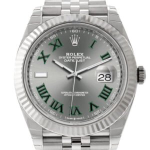 Rolex Datejust 41 Slate Roman Dial White Gold Fluted Bezel Jubilee Mens Watch 126334