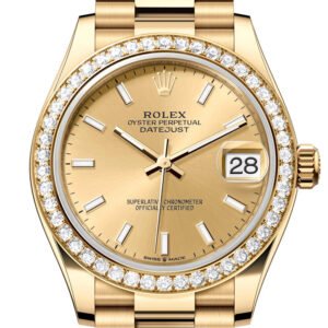 Rolex Datejust 31 Champagne Dial Diamond Bezel Yellow Gold Ladies Watch 278288RBR 278288RBR-0022