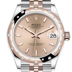 Rolex Datejust 31 Rosé colour Dial Diamond Bezel Jubilee Rose Gold Two Tone Watch 278341RBR 278341