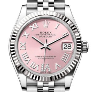 Rolex Datejust 31 Pink Roman Diamond on 6 Dial Fluted Bezel Jubilee Ladies Watch 278274 278274-0024