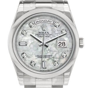 Rolex Day Date 36 White mother of pearl set with diamonds Dial President Men's Watch 118206