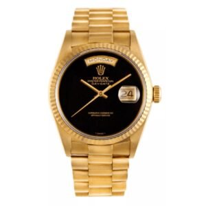 Rolex Day Date President Gold Replica Black Dial