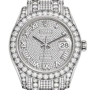 ROLEX Pearlmaster 39 Diamond Pave Dial Pearlmaster Bracelet White Gold Watch 86409RBR