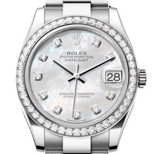 Rolex Datejust 31 White Mother Of Pearl Diamond Dial Ladies Watch 278384RBR 278384RBR-0007