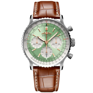 Navitimer 41mm Green Dial Men's Chronograph Strap Watch
