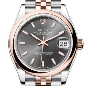 Rolex Datejust 31 Slate Dial Rose Gold Steel Jubilee Ladies Watch 278241 278241-0016