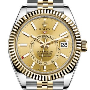 Rolex Sky Dweller Champagne Dial 18K Yellow Gold Bezel Two Tone Jubilee Men's Watch 326933