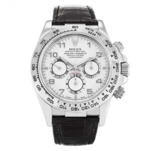 Replica Swiss Clone Rolex Daytona White Dial Leather