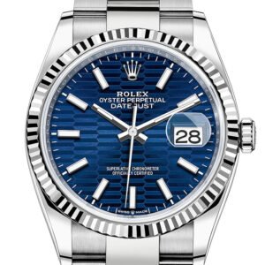 Rolex Datejust 36 Bright Blue Fluted Motif Dial Fluted Watch 126234