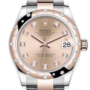 Rolex Datejust 31 Rosé colour Diamonds Dial Diamond Bezel Rose Gold Two Tone Watch 278341RBR 278341