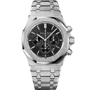 Best Swiss Clone Replica Royal Oak Silver/Black Chronograph