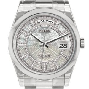Rolex Day Date 36 Carousel of white mother of pearl Dial President Men's Watch 118206