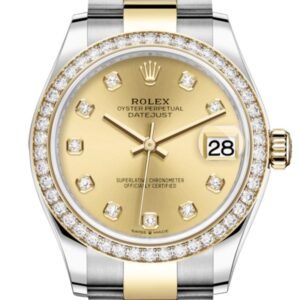 Rolex Datejust 31 Champagne Diamonds Dial Diamond Bezel Yellow Gold Two Tone Watch 278383RBR 278383