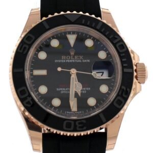 ROLEX YACHT-MASTER 40 Black Dial 18k Rose Gold Mens Watch 116655