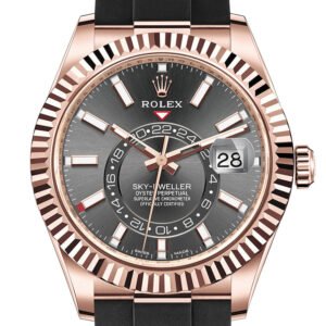 ROLEX Sky-Dweller 42 Rhodium Dial 18K Rose Gold Men's Watch 326235