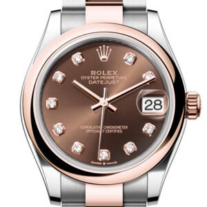 Rolex Datejust 31 Chocolate Diamond Dial Rose Gold Steel Ladies Watch 278241 278241-0027