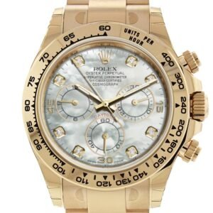 Rolex Cosmograph Daytona White Mother of Pearl Dial 18K Yellow Gold Men's Watch 116508