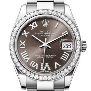 Rolex Datejust 31 Dark Grey Roman Diamond Dial Ladies Watch 278384RBR 278384RBR-0031