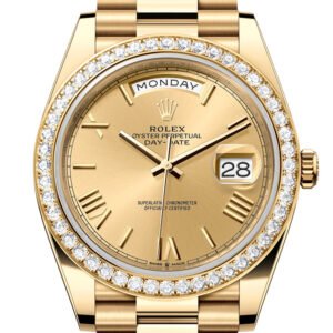 Rolex Day-Date 40 Champagne Roman Dial Yellow Gold President Men's Watch 228348RBR