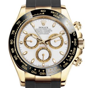Rolex Cosmograph Daytona White Yellow Gold Oysterflex Strap Mens Watch 116518LN 116518
