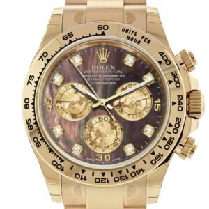 Rolex Cosmograph Daytona Black Mother of Pearl Dial 18K Yellow Gold Men's Watch 116508