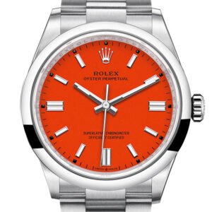 Rolex Oyster Perpetual 36 Coral Red Dial Oyster Bracelet Watch 126000
