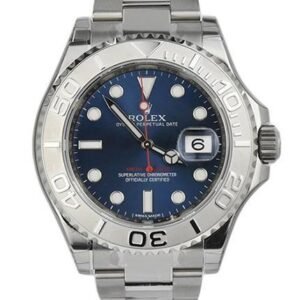Rolex YACHT-MASTER 40 Blue Dial Platinum and Steel Mens Watch 116622