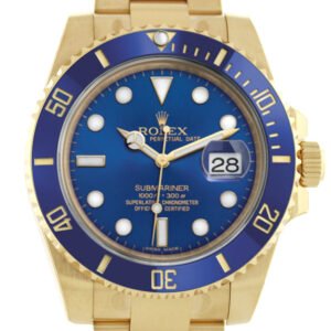 Rolex Submariner Date 40 Blue Dial 18k Yellow Gold Mens Watch 116618LB 116618