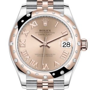 Rolex Datejust 31 Rosé colour Roman Dial Diamond Bezel Jubilee Rose Gold Two Tone Watch 278341RBR 278341
