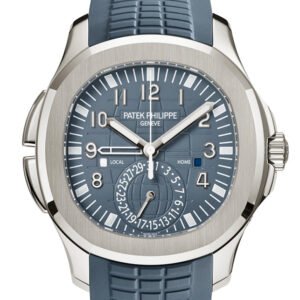 Patek Philippe Aquanaut Travel Time Blue Gray Dial White Gold Watch 5164G