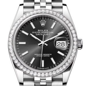 Rolex Datejust 36 Black Dial Diamond Bezel Jubilee Watch 126284RBR 126284RBR-0007